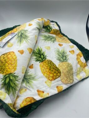 My Minky Obsession Pineapple Print Plush Throw Blanket - Yellow/Green